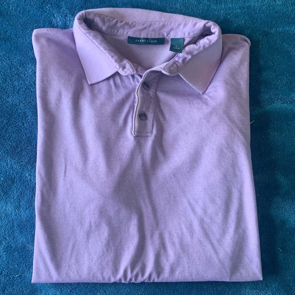 Mens Lavender Perry Ellis Polo